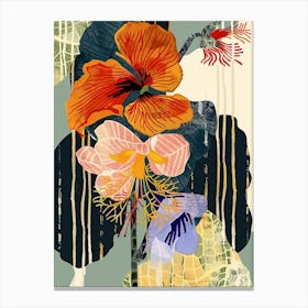 Colourful Flower Illustration Nasturtium 4 Canvas Print