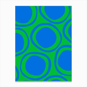 Blue And Green Circles 1 Canvas Print