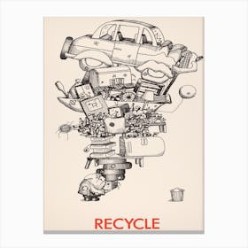 Recycle 1970 Vintage Canvas Print