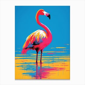 Andy Warhol Style Bird Greater Flamingo 3 Canvas Print