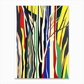 Abstract Trees Colorful Artwork Woods Forest Nature Artistic Canvas Print