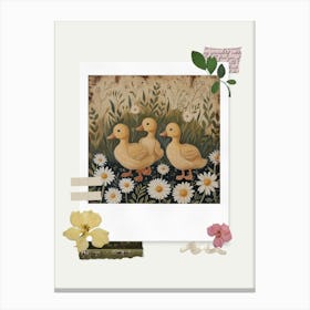 Scrapbook Ducklings Fairycore Painting 6 Canvas Print