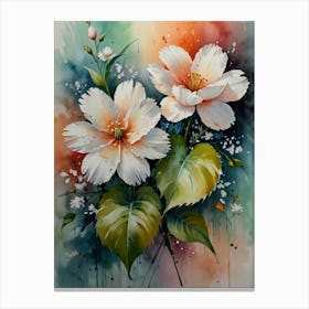 Two White Flowers Canvas Print