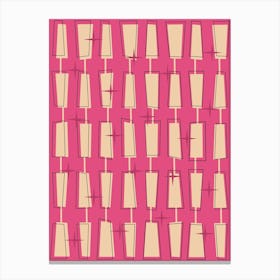 Mid Century Atomic Blocks Pink Canvas Print