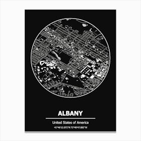 Albany United States Map Canvas Print