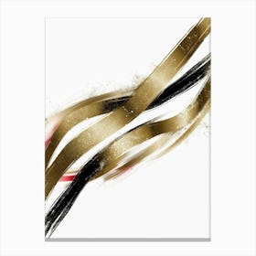 Gold And Black Stripes Canvas Print