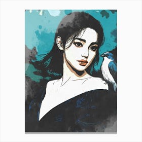 Woman Bird Canvas Print