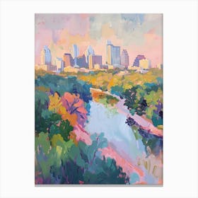 Mount Bonnell Austin Texas Oil Painting 1 Canvas Print