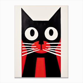 Feline Geometry Unleashed: Minimalist Cubist Meowsterpieces Canvas Print