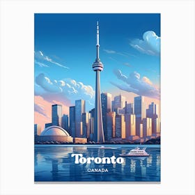 Toronto Canada Cityscape Modern Travel Illustration Canvas Print