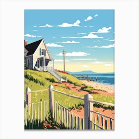 Cape Cod Massachusetts, Usa, Flat Illustration 1 Canvas Print
