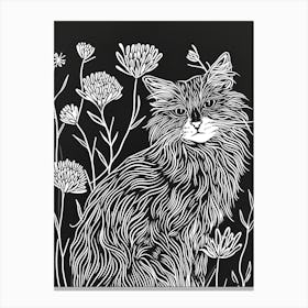 Ragamuffin Cat Minimalist Illustration 3 Canvas Print