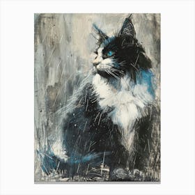 Cat In The Rain 10 Canvas Print