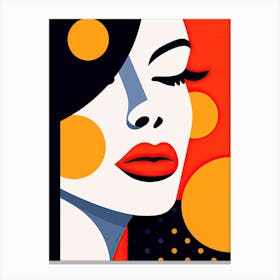 Face Of A Woman, Minimalism, pop art Canvas Print