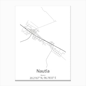 Nautla,Mexico Minimalist Map Leinwandbilder