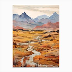 Autumn National Park Painting Jasper National Park Alberta Canada 2 Canvas Print