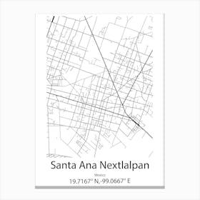 Santa Ana Jilotzingo,Mexico Minimalist Map Leinwandbilder