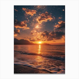 Sunset Over The Sea Canvas Print