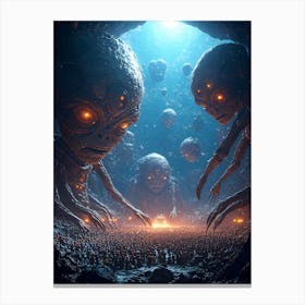 Aliens In The Cave Canvas Print