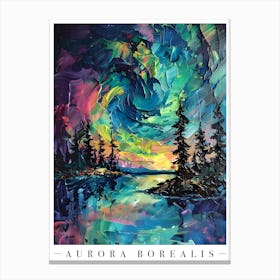 Northern Lights Colourful Art Print Canvas Print