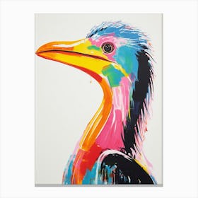 Colourful Bird Painting Cormorant 1 Canvas Print