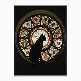 Cat In Stained Glass Window 1 Canvas Print