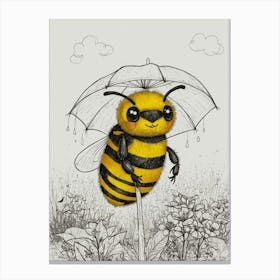 Bee With Umbrella 5 Canvas Print