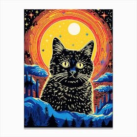 Celestial Purrchase, Psychedelic Cats series Canvas Print