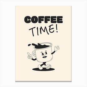 Coffee Time - Black Canvas Print