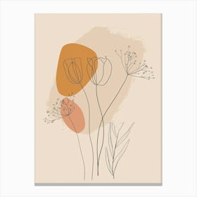 Granada Botanical Garden Boho Line Art Canvas Print