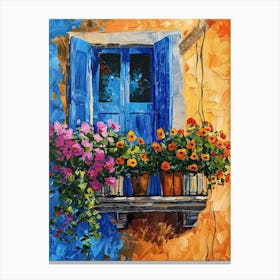 Balcony Painting In Bodrum 4 Canvas Print