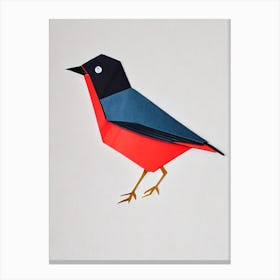 European Robin Origami Bird Canvas Print