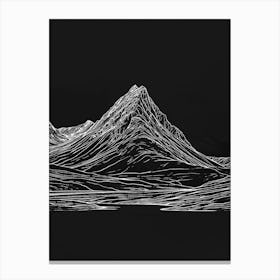 Beinn Ghlas Mountain Line Drawing 6 Canvas Print