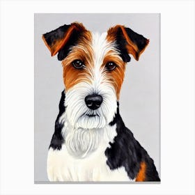 Wire Fox Terrier Watercolour dog Canvas Print