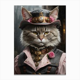 Steampunk Cat 1 Canvas Print