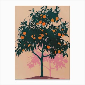 Orange Tree Colourful Illustration 4 Canvas Print