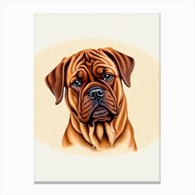 Dogue De Bordeaux Illustration dog Canvas Print