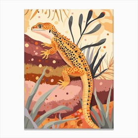 Orange Leopard Gecko Abstract Modern Illustration 2 Canvas Print