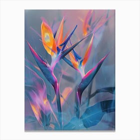 Iridescent Flower Bird Of Paradise 3 Canvas Print