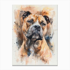 Staffordshire Bull Terrier Acrylic Painting 7 Canvas Print