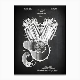 Motorcycle Engine Print Motorcycle Art Prints Harley Engine Print Motorcycle Patent Vm0681 Canvas Print