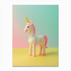 Pastel Toy Unicorn Portrait 4 Canvas Print