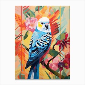 Bird Painting Collage Budgerigar 4 Canvas Print
