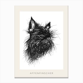 Affenpinscher Line Sketch 1 Poster Canvas Print