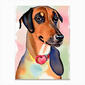 Miniature Pinscher 2 Watercolour dog Canvas Print