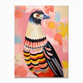 Pink Scandi Crested Caracara 2 Canvas Print