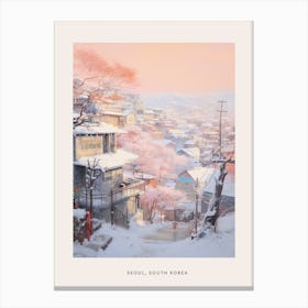 Dreamy Winter Painting Poster Seoul South Korea 3 Canvas Print