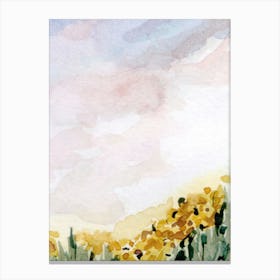Sunflowers Watercolor Painting Canvas Print