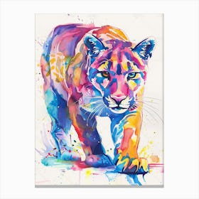 Puma Colourful Watercolour 4 Canvas Print