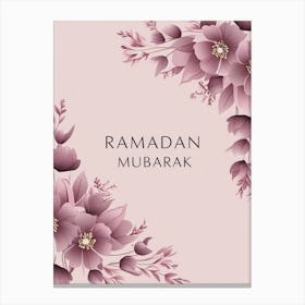 Pink Ramadan Mubarak floral print trending 2025 Canvas Print